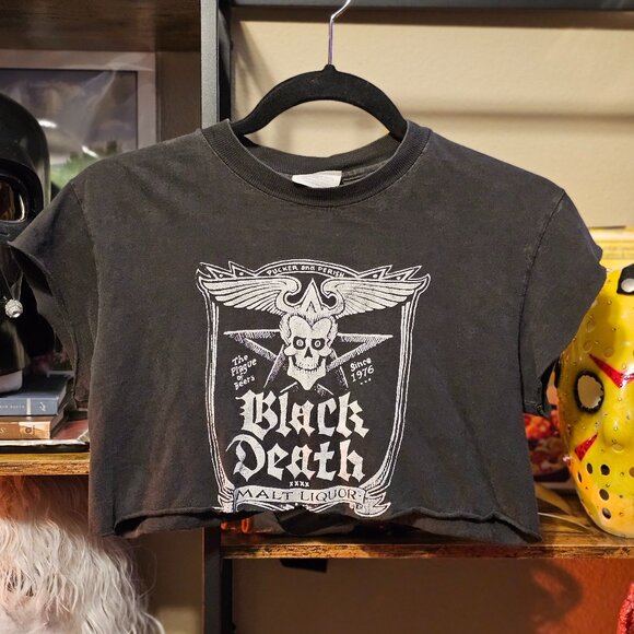 Vintage Black Death Crop Top - Picture 1 of 4